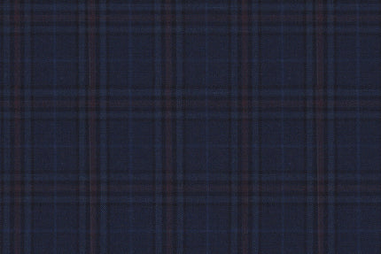 4866/G3-21744 Navy & Maroon Check Jacket Fabric