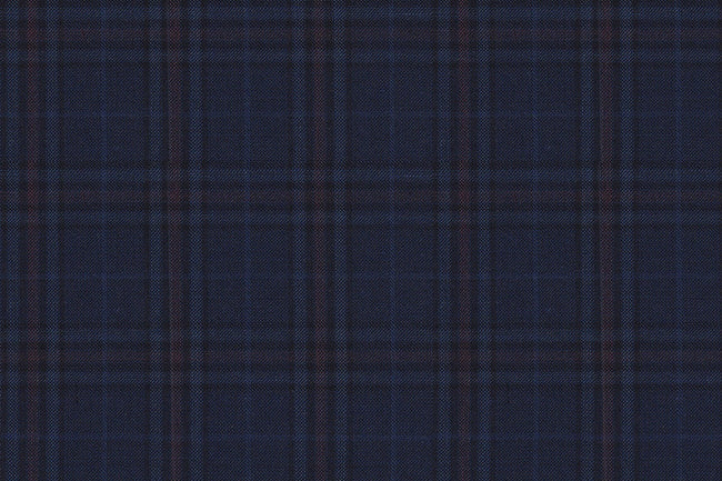 4866/G3-21744 Navy & Maroon Check Pants Fabric