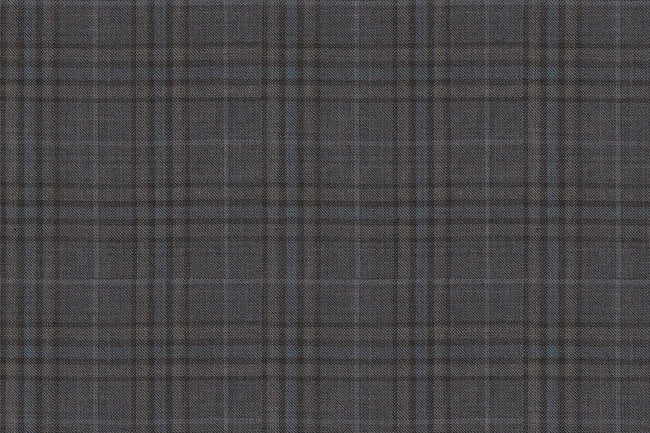 4867/G3-21745 Taupe & Blue Check Jacket Fabric