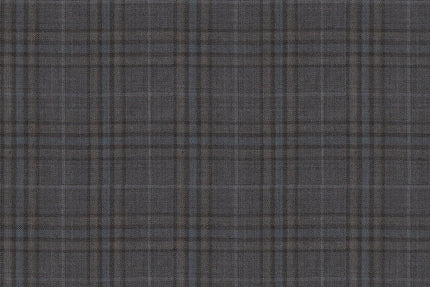 4867/G3-21745 Taupe and Blue Check Suit Fabric