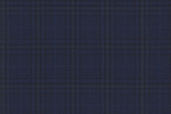 4868/G3-21746 Navy & Green Check Pants Fabric
