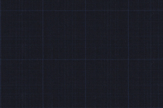 4871/G3-21749 Navy With Light Blue Windowpane Jacket Fabric