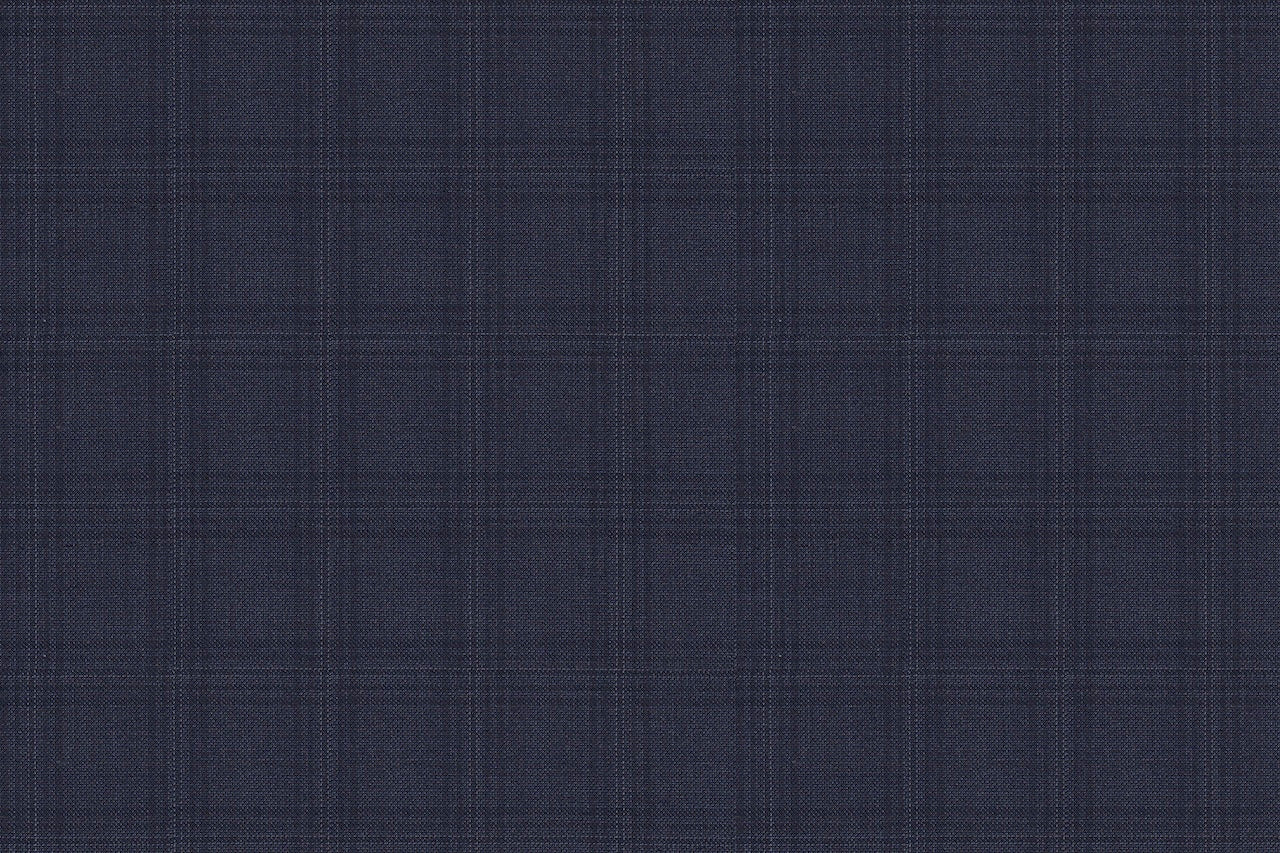 4873/G3-21751 Slate Blue With Navy Check Jacket Fabric