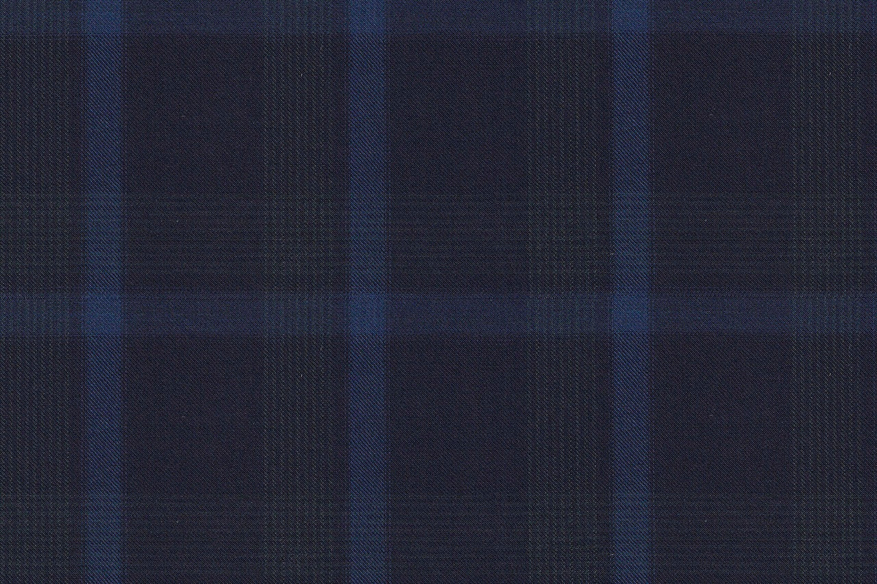 4882/G3-21760 Navy With Blue and Green Check Suit Fabric