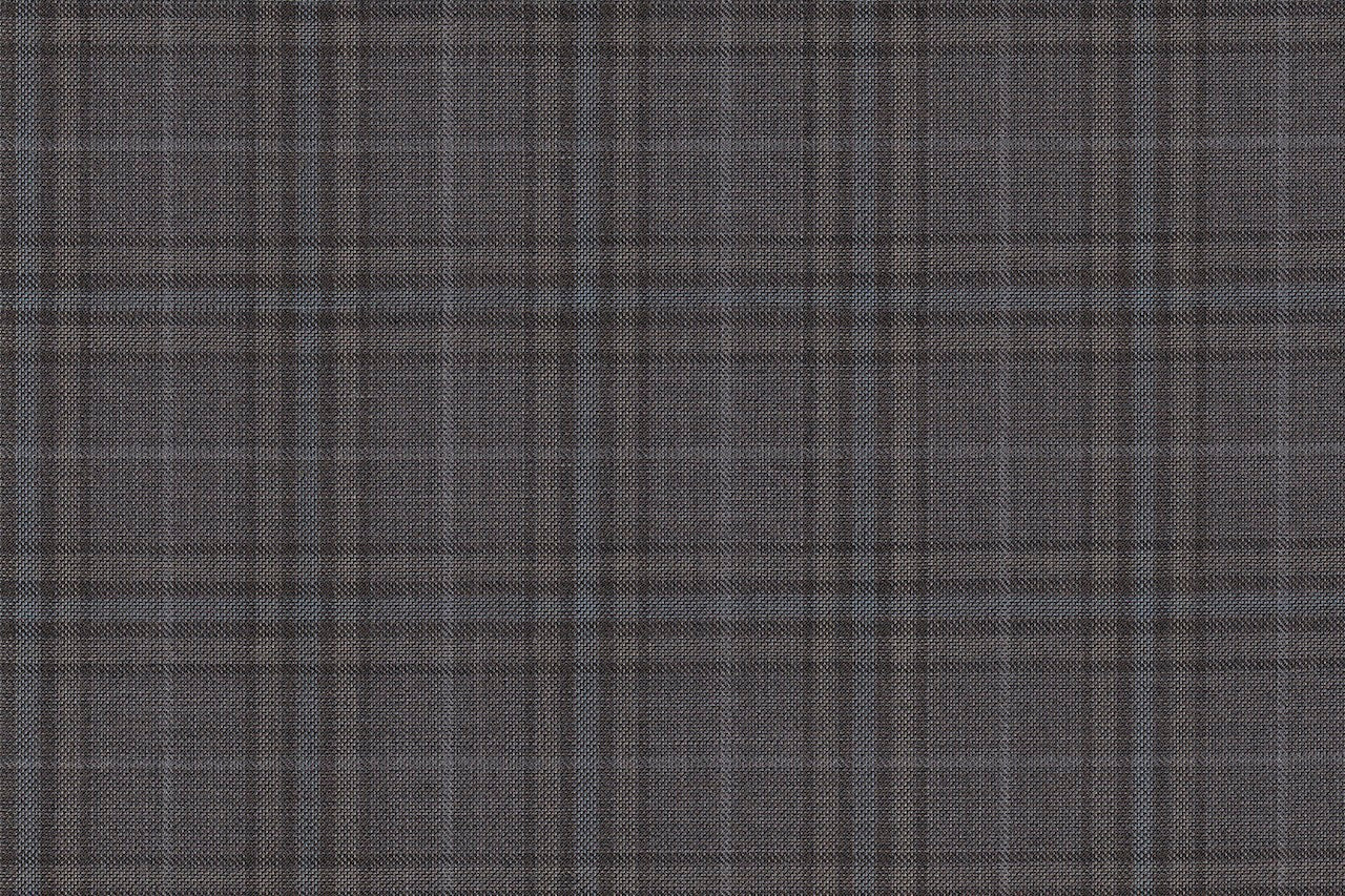 4887/G3-21766 Navy With Green Pattern Suit Fabric