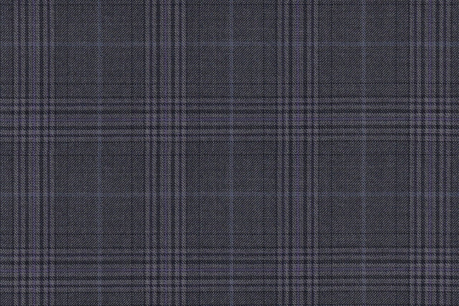 4893/G3-21772 Gray With Purple & Blue Check Jacket Fabric