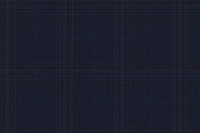 4895/G3-21774 Navy With Brown and Bronze Check Suit Fabric