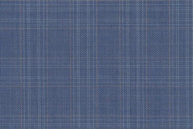 4899/G3-21778 Baby Blue With Tan Check Jacket Fabric