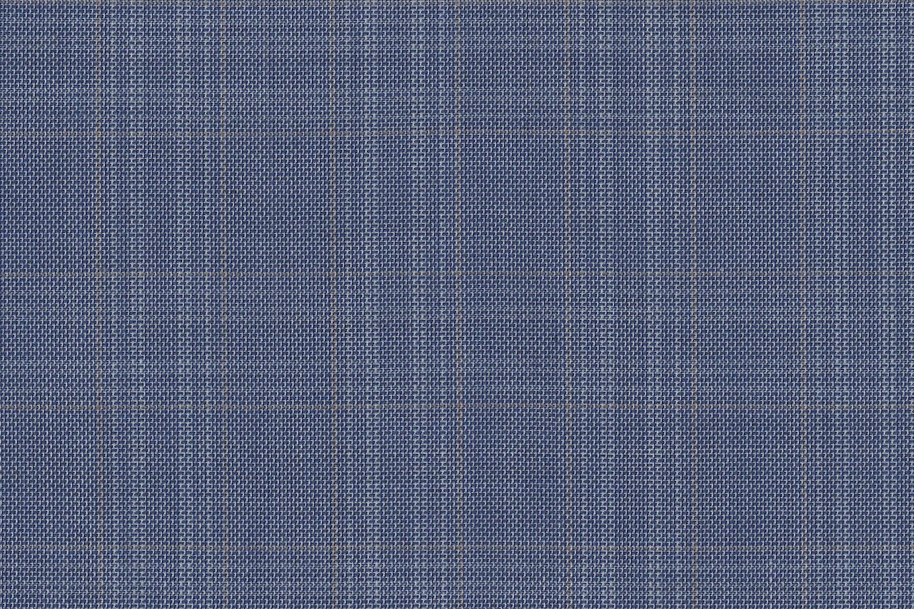 4899/G3-21778 Baby Blue With Tan Check Suit Fabric