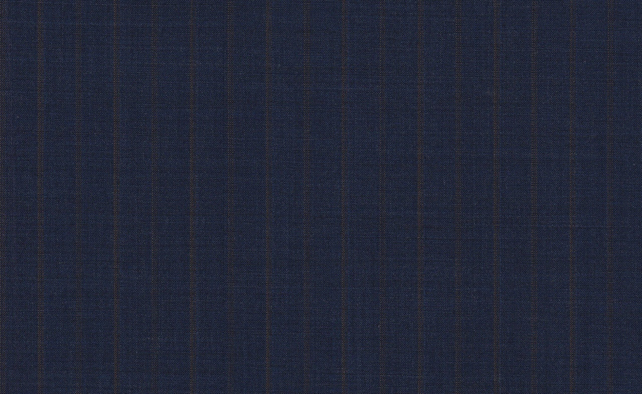 61016/G3-21794 Navy Blue With Brown Stripe Suit Fabric