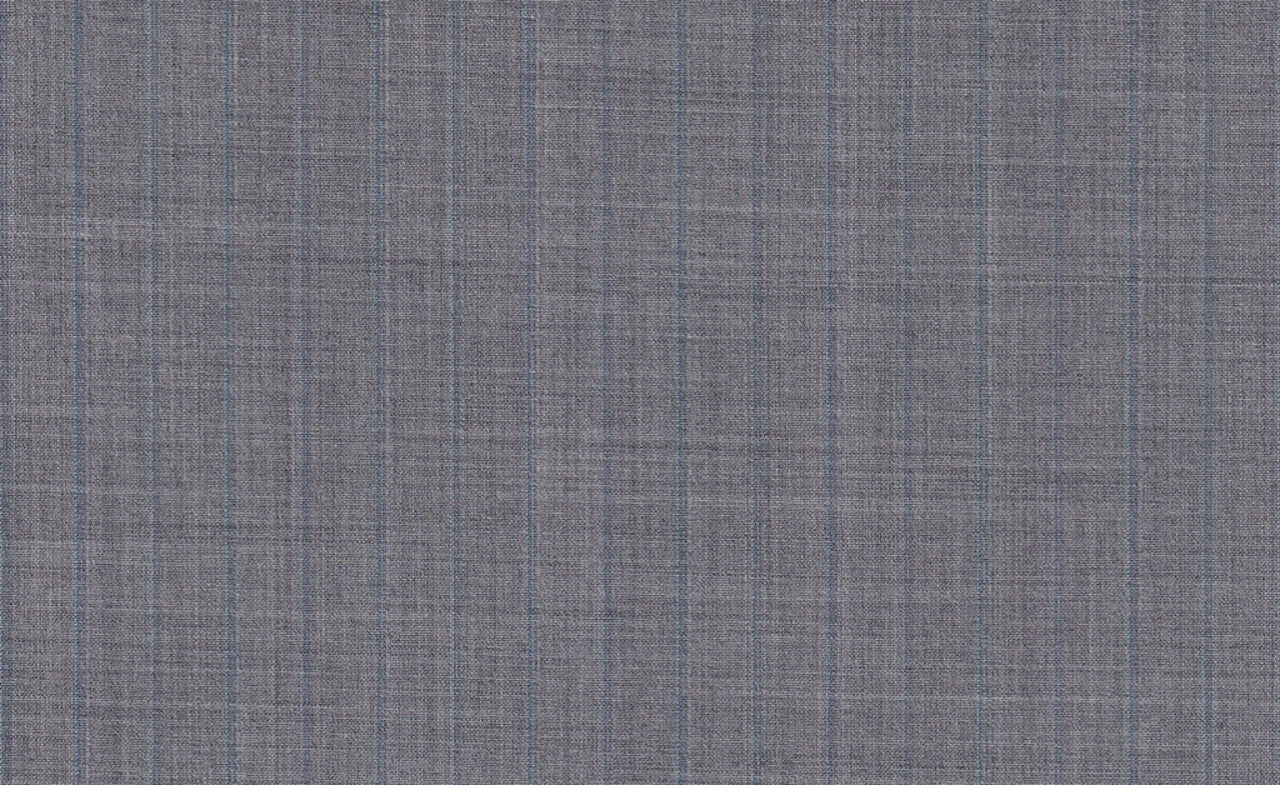61018/G3-21796 Grey With Blue Stripe Suit Fabric