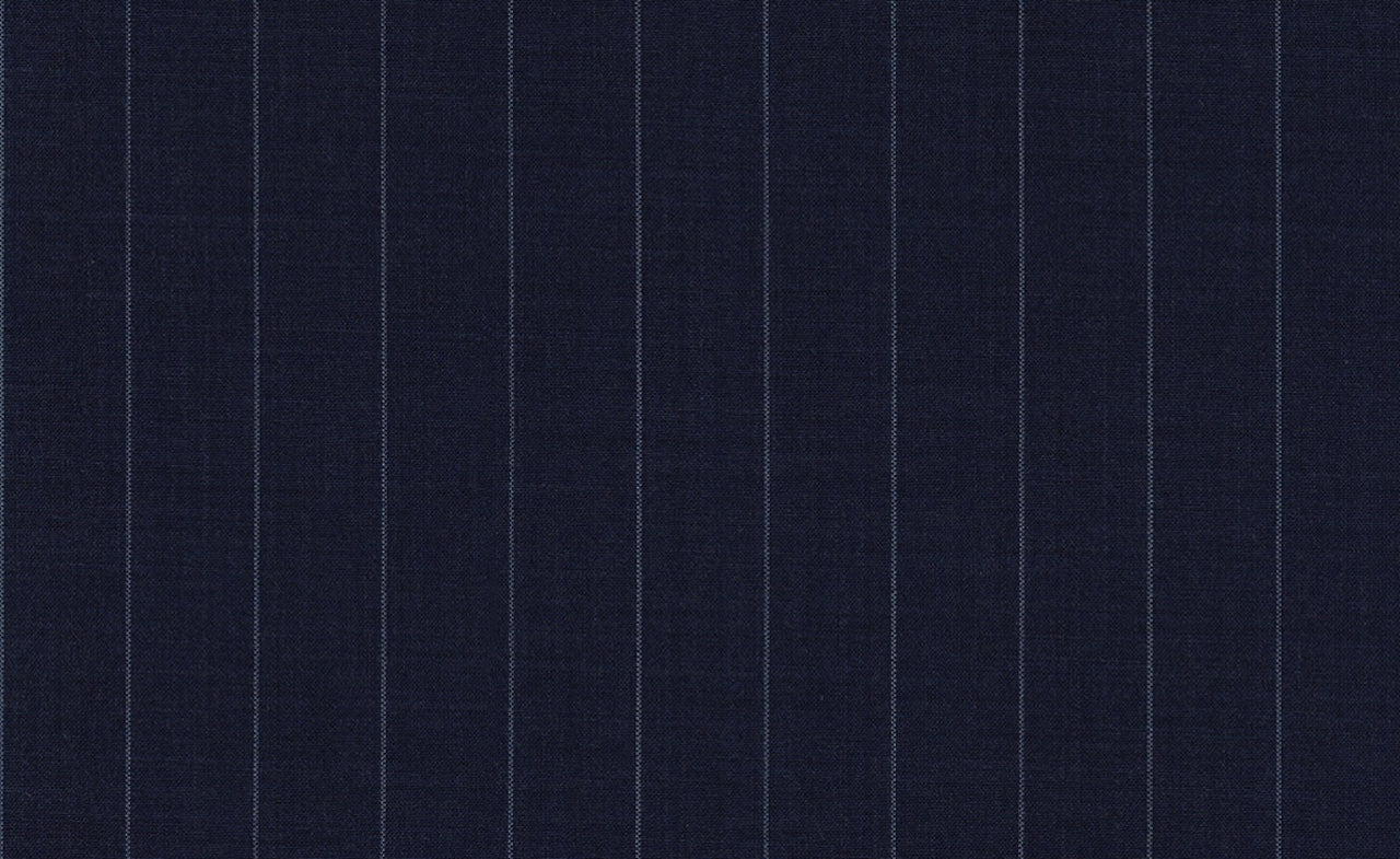 61019/G3-21797 Navy With White Stripe Suit Fabric