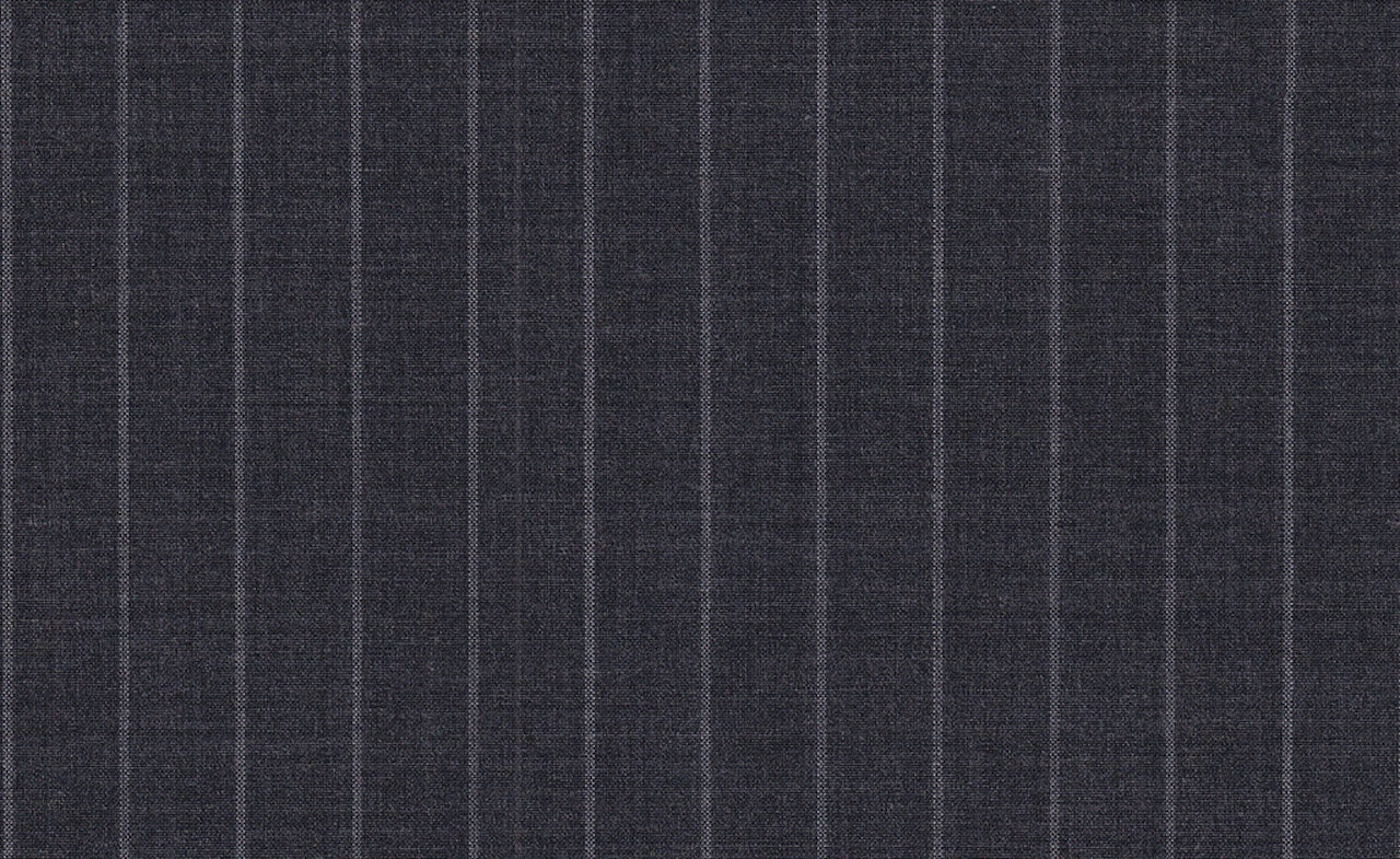 61023/G3-21801 Dark Grey With Silver Stripe Suit Fabric