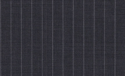 61023/G3-21801 Dark Grey With Silver Stripe Suit Fabric