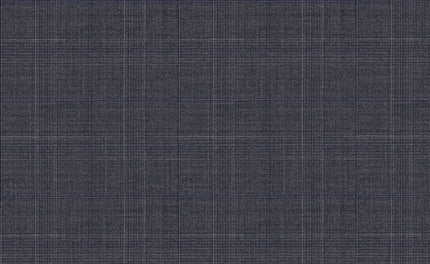 61025/G3-21803 Medium Grey With Blue Check Suit Fabric