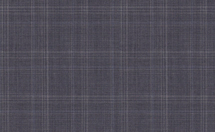 61029/G3-21807 Grey With White & Blue Check Suit Fabric