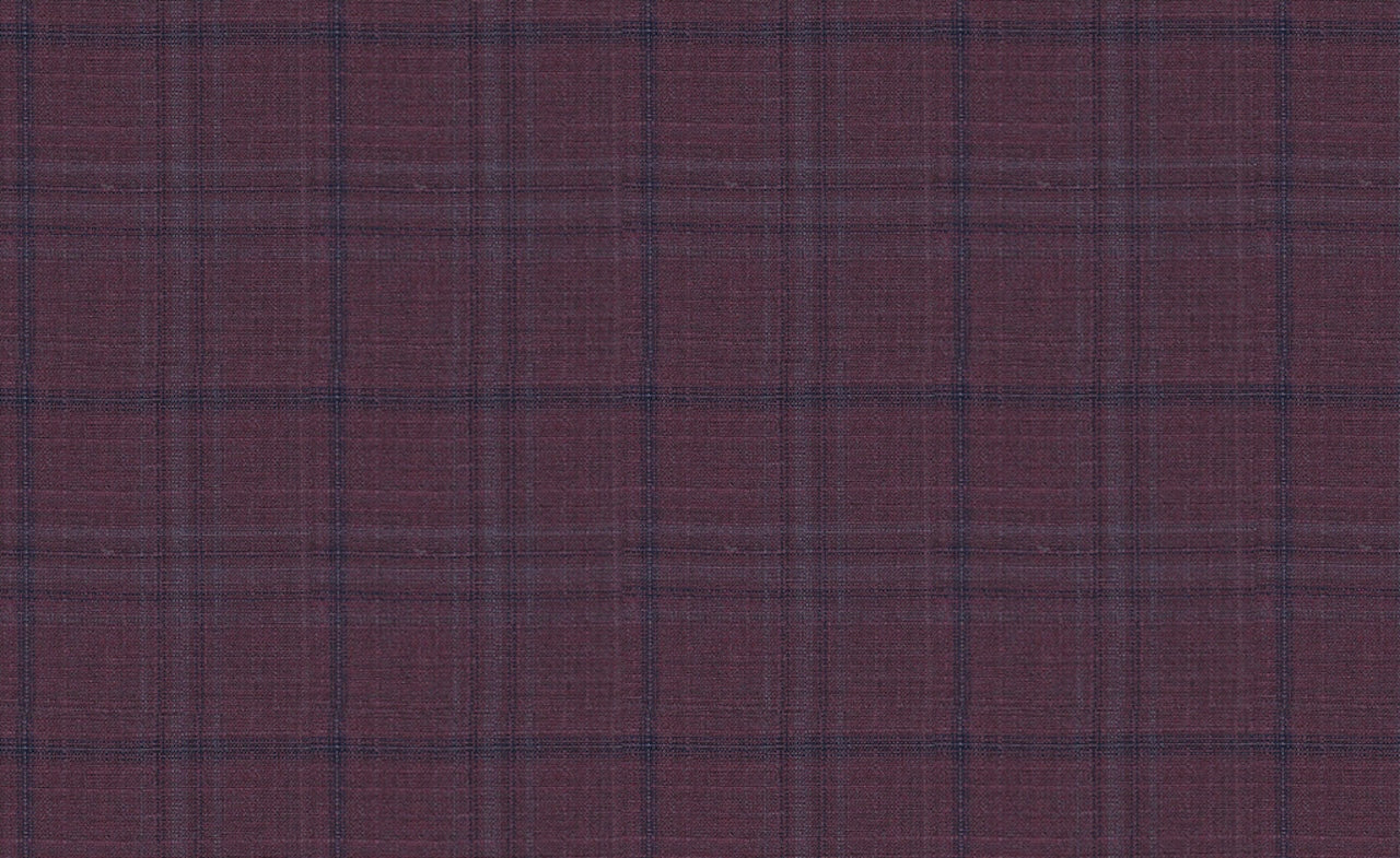 61032/G3-21810 Tuscan Red With Blue Check Suit Fabric