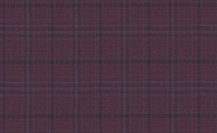 61032/G3-21810 Tuscan Red With Blue Check Suit Fabric