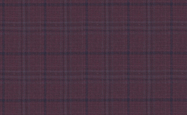 61032/G3-21810 Tuscan Red With Blue Check Suit Fabric