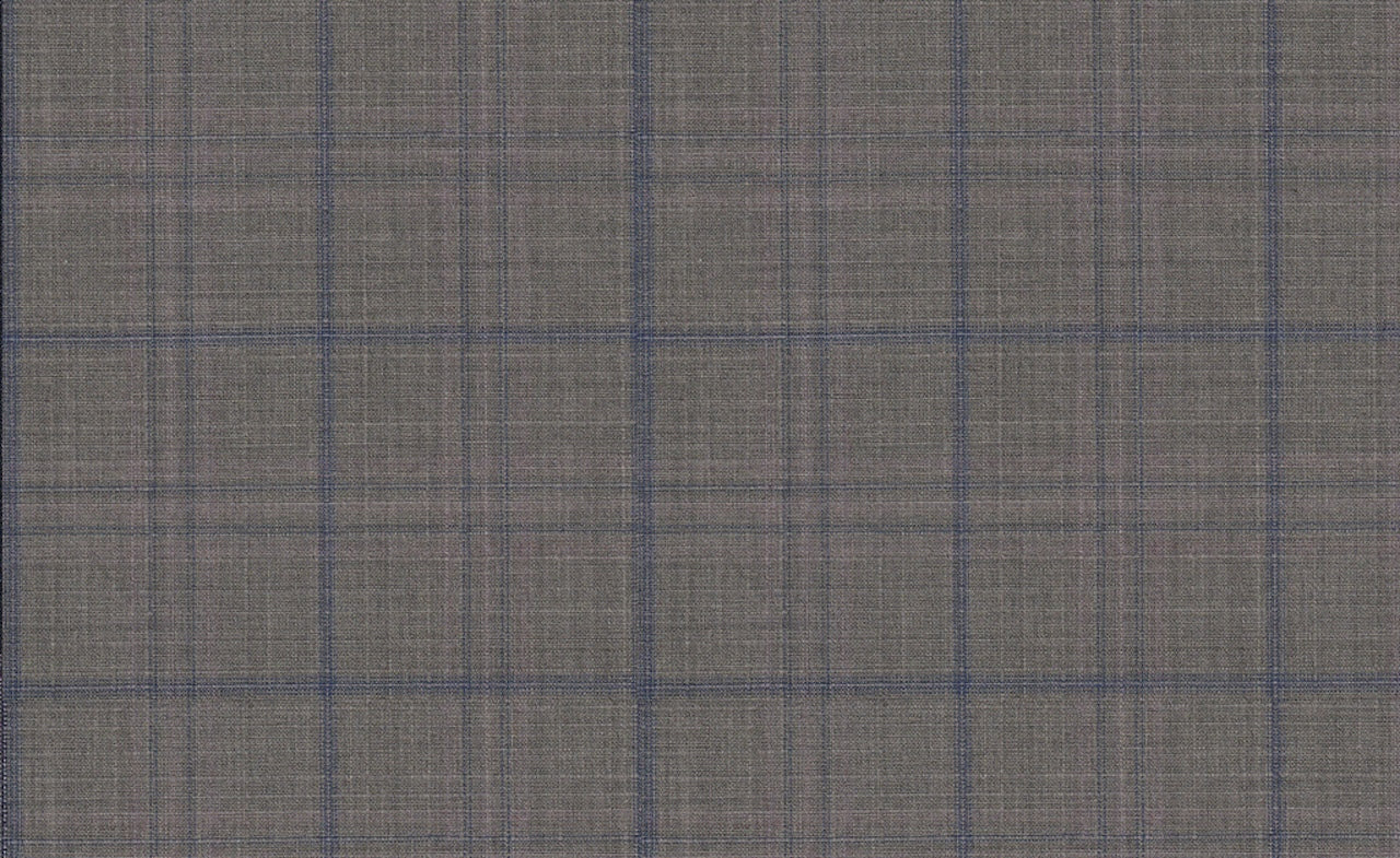 61034/G3-21812 Artichoke With Blue Check Suit Fabric