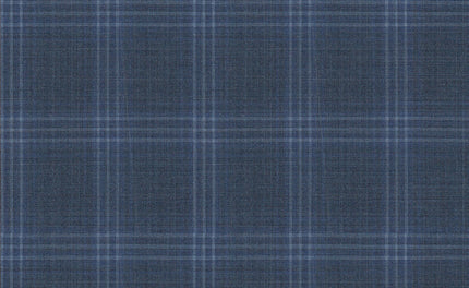 61036/G3-21814 Tropical Teal With Blue Check Suit Fabric