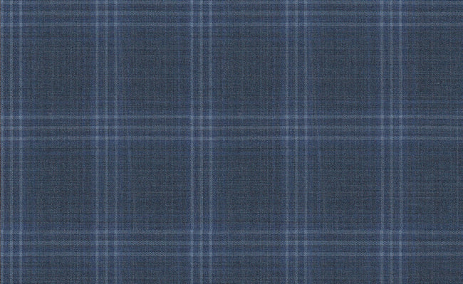 61036/G3-21814 Tropical Teal With Blue Check Suit Fabric