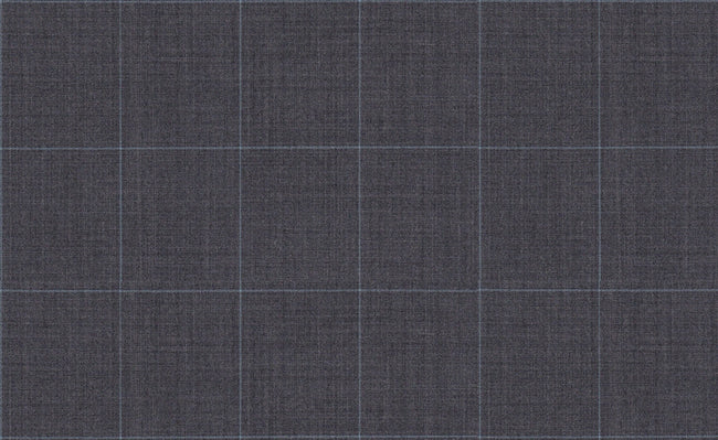 61041/G3-21819 Grey With Light Blue Check Suit Fabric