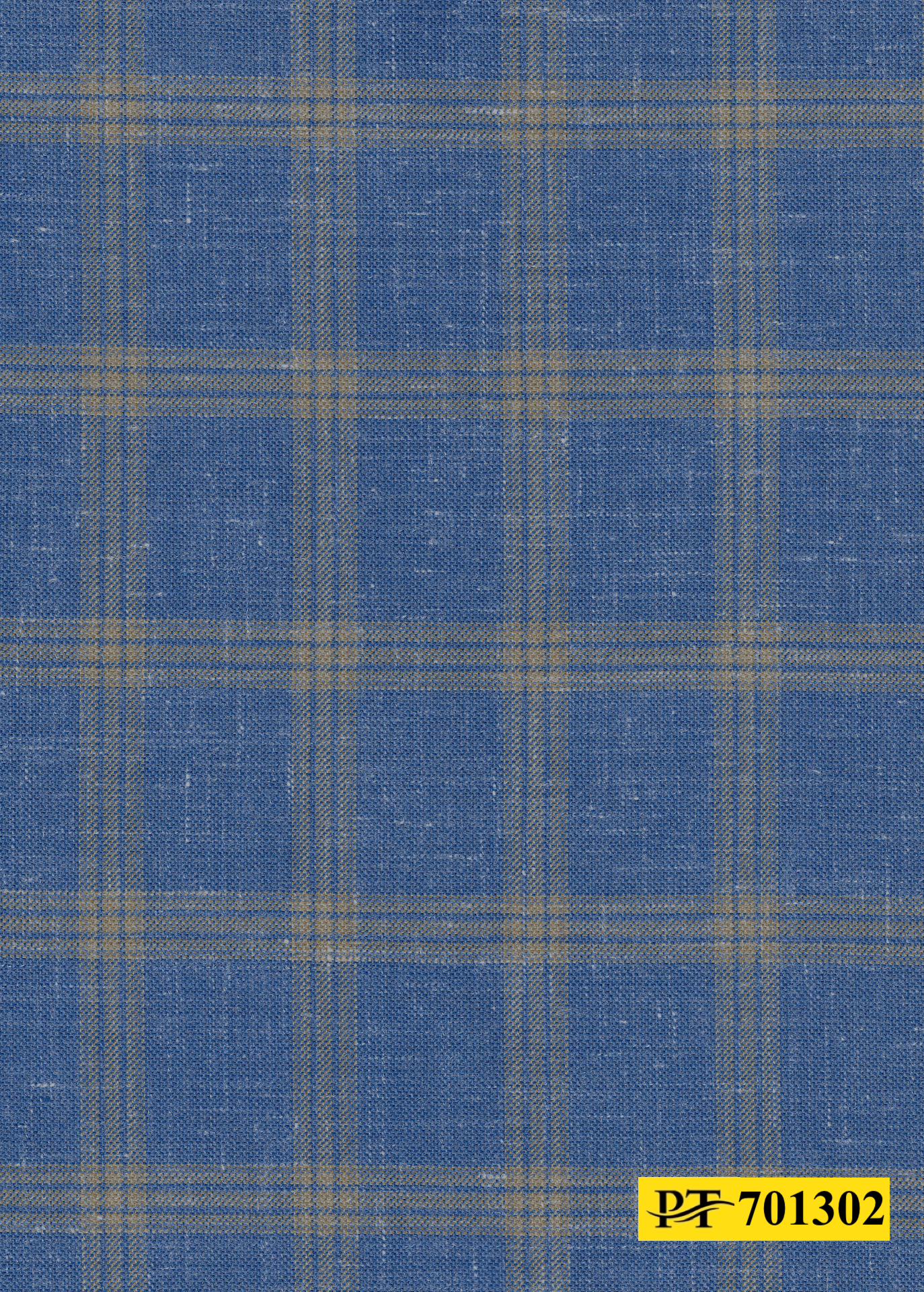 701302/P3-22099 Blue With Tan Check Pants Fabric