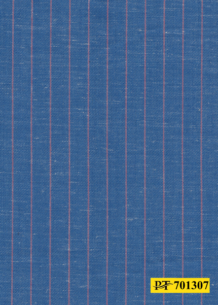 701307/P3-22104 Denim Blue With Pink Stripes Jacket Fabric