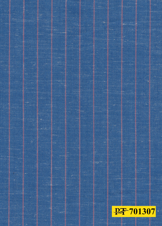 701307/P3-22104 Denim Blue With Pink Stripes Vest Fabric