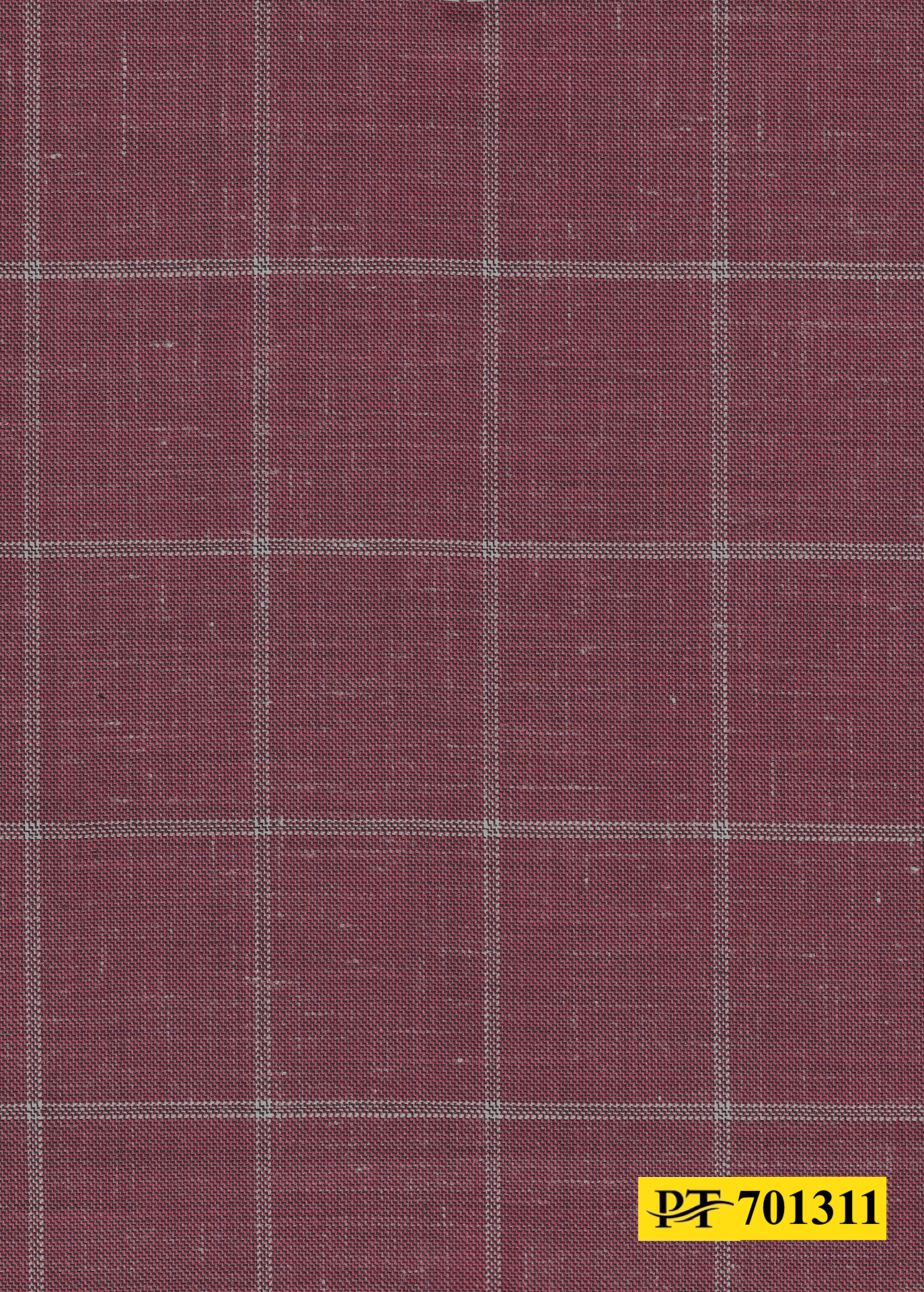 701311/P3-22108 Cherry Wine With Cream Check Suit Fabric
