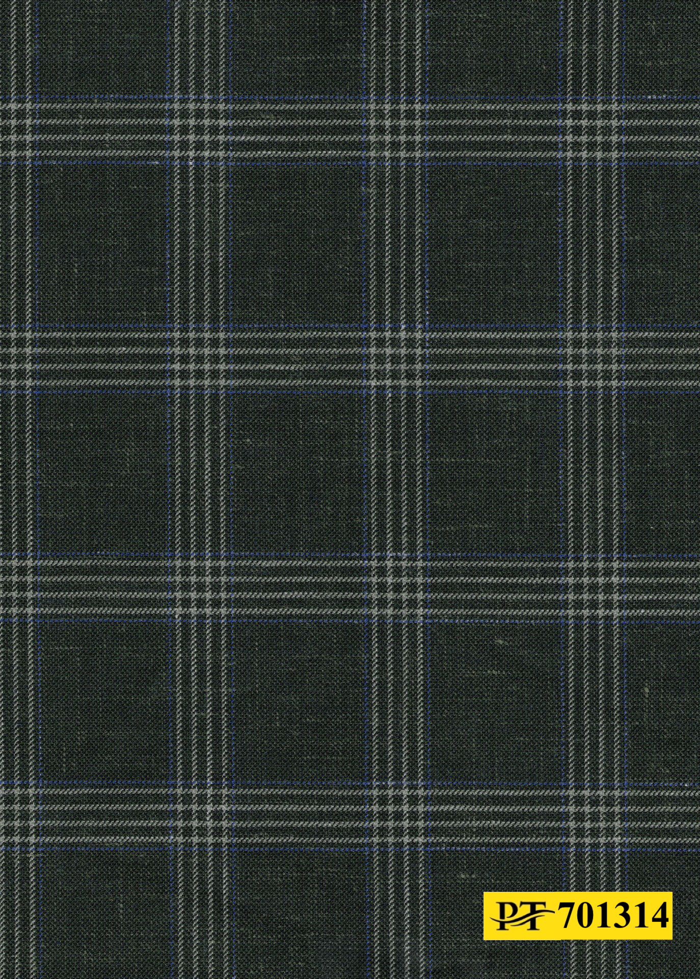 701314/P3-22111 Forest Green With Grey & Blue Check Suit Fabric