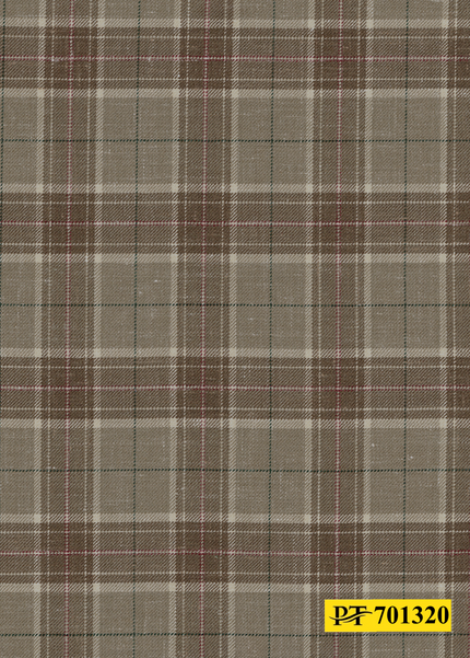 701320/P3-22117 Brown, Red & Navy Check Suit Fabric