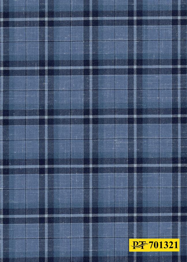 701321/P3-22118 Navy Blue & Light Blue Check Vest Fabric
