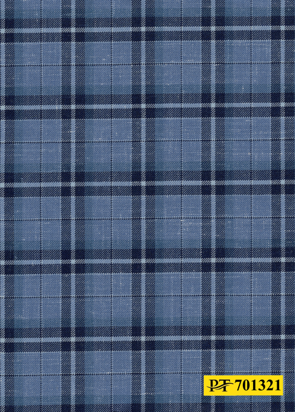 701321/P3-22118 Navy Blue & Light Blue Check Suit Fabric