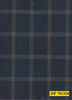 701324/P3-22121 Navy With Brown Check Pants Fabric