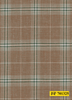 701325/P3-22122 Light Brown With Green & Cream Check Pants Fabric
