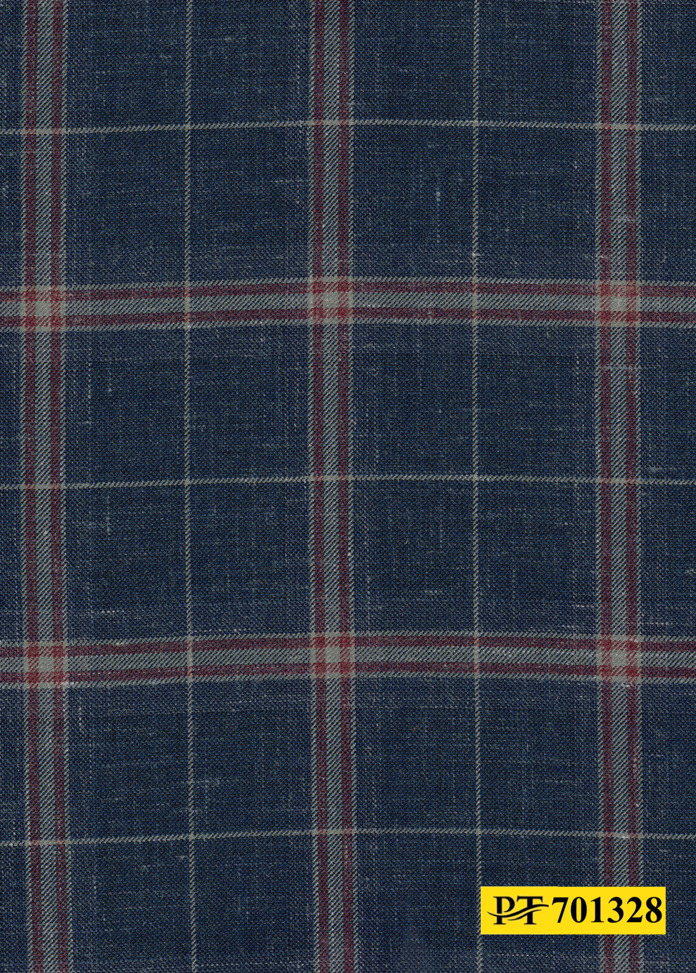 701328/P3-22125 Navy With Red & Grey Check Suit Fabric