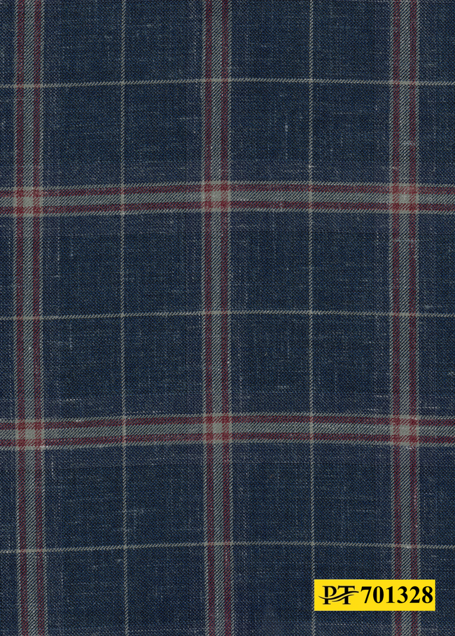 701328/P3-22125 Navy With Red & Grey Check Jacket Fabric