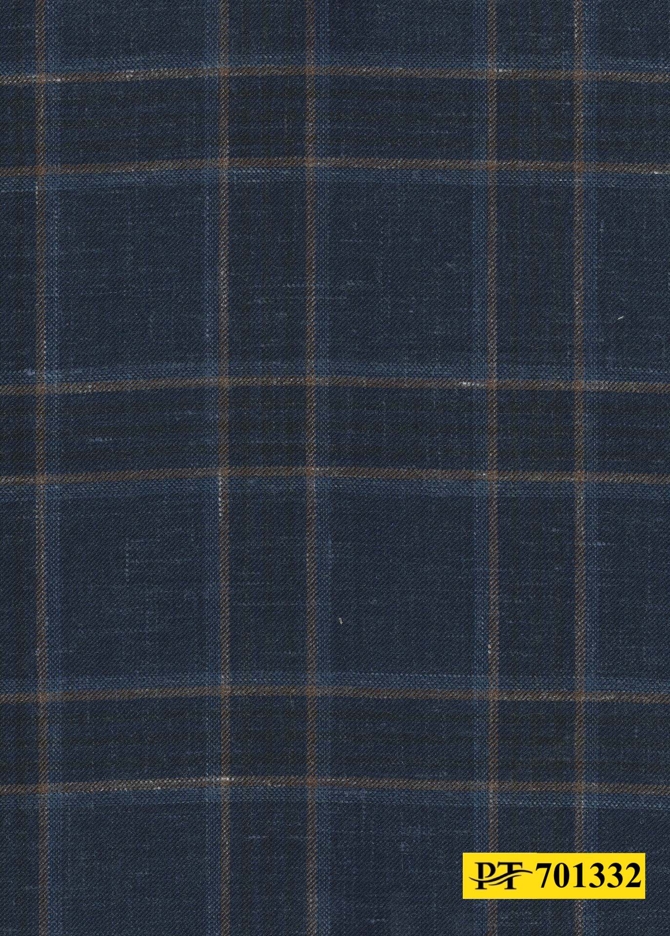 701332/P3-22129 Navy With Brown Check Jacket Fabric