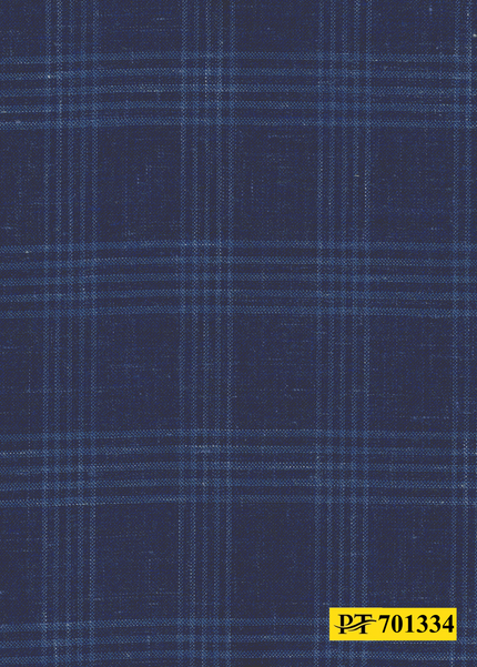 701334/P3-22131 Royal Blue & Light Blue Check Suit Fabric