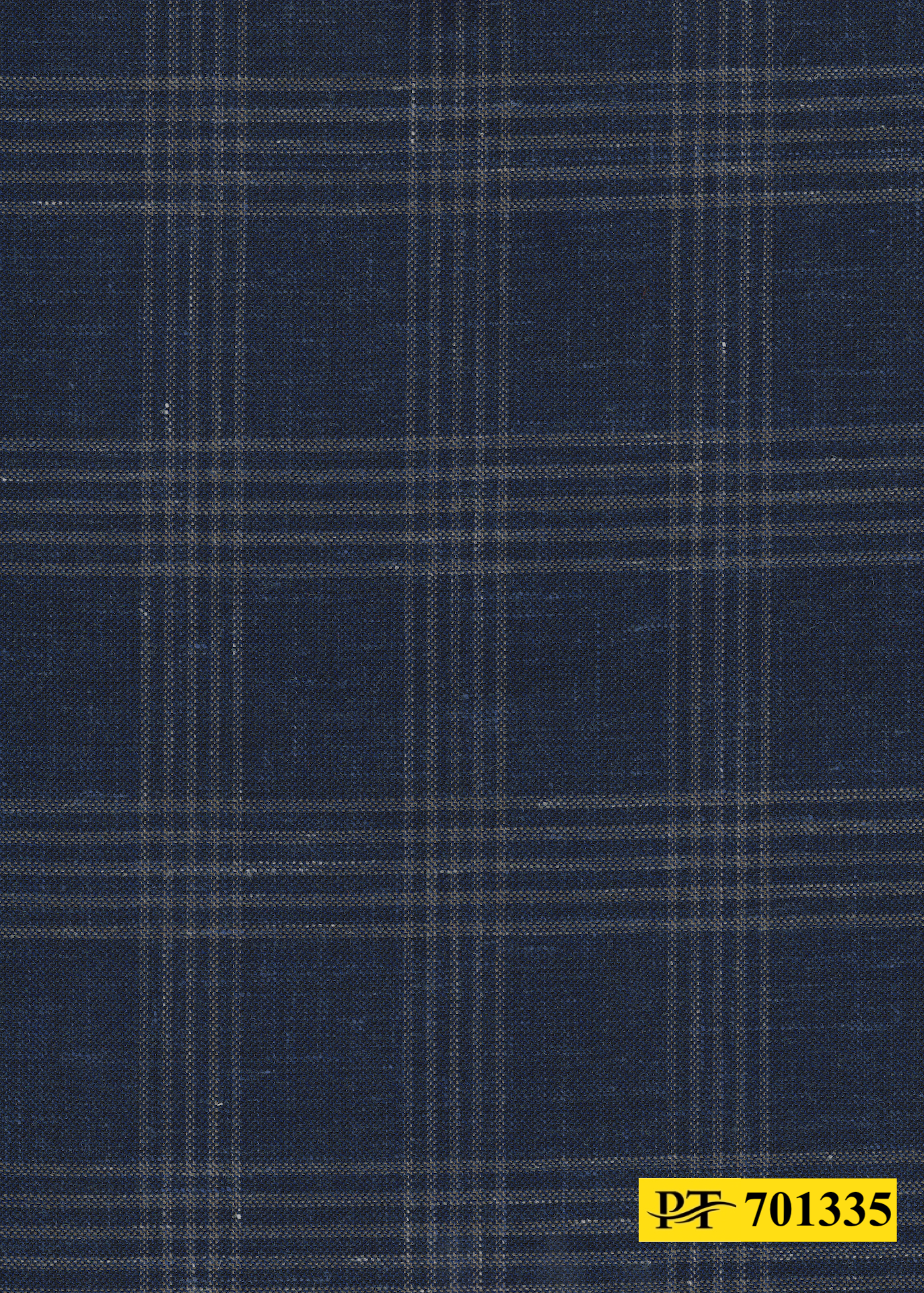 701335/P3-22132 Navy & Tan Check Suit Fabric