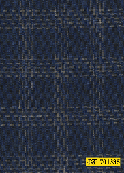 701335/P3-22132 Navy & Tan Check Suit Fabric