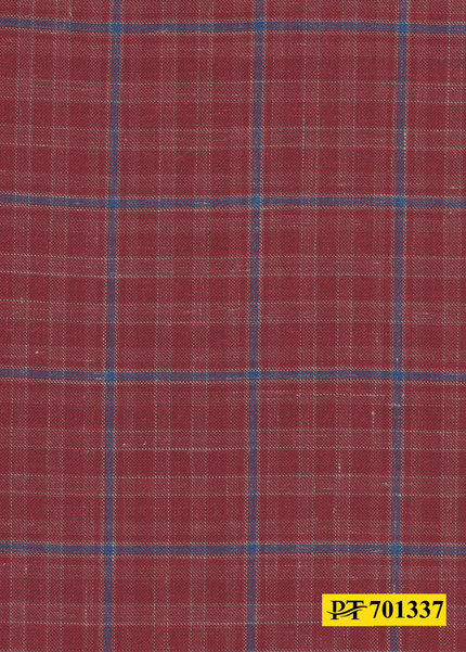 701337/P3-22134 Red With Blue Check Suit Fabric