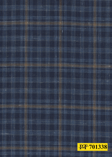 701338/P3-22135 Navy With Brown Check Jacket Fabric