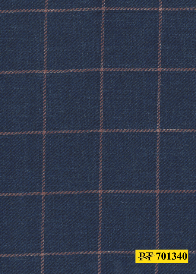 701340/P3-22137 Navy With Pink Check Suit Fabric
