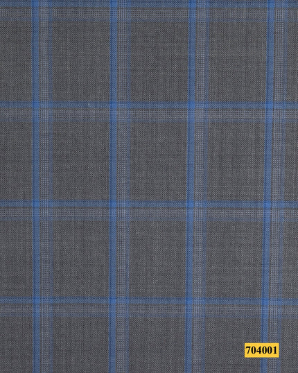 704001/P3-17856 Grey With Blue Check Jacket Fabric