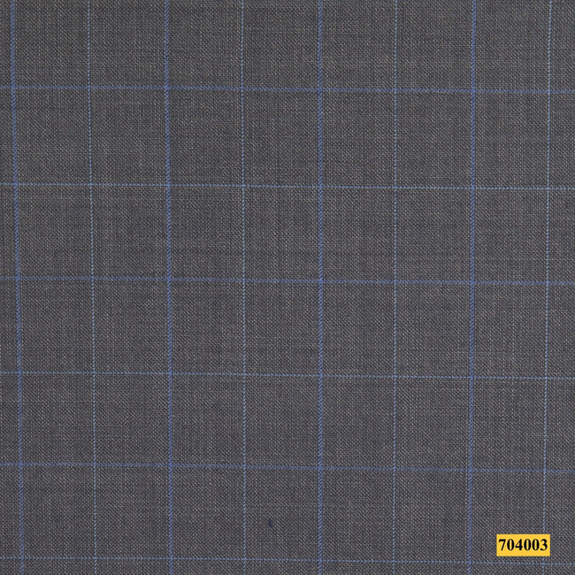704003/P3-17858 Grey With Blue Check Vest Fabric