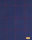 704008/P3-17863 Blue With Maroon Check Jacket Fabric