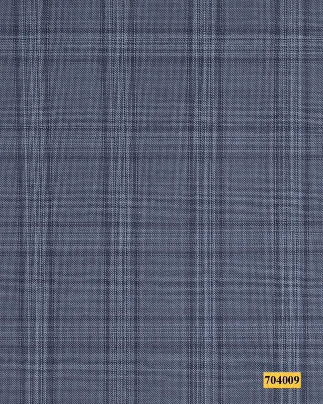 704009/P3-17864 Grey With Blue Check Suit Fabric